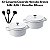Kit Conjunto Caçarola Hercules Revestimento Ceramico Indução Branca 6,8L + 6,8L + Utensilios De Silicone - Imagem 2