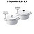 Kit Conjunto Caçarola Hercules Revestimento Ceramico Indução Branca 6,8L + 6,8L + Utensilios De Silicone - Imagem 4