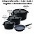 Kit Conjunto Caçarola e Frigideira Hercules Revestimento Ceramico Indução Preta 2,4L + 4,3L + 6,8L + 3L - Imagem 3