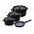 Kit Conjunto Caçarola e Frigideira Hercules Revestimento Ceramico Indução Preta 2,4L + 4,3L + 6,8L + 3L - Imagem 1