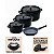 Kit Conjunto Caçarola e Frigideira Hercules Revestimento Ceramico Indução Preta 2,4L + 4,3L + 6,8L + 3L - Imagem 2