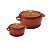 Kit Conjunto Caçarola Hercules Revestimento Ceramico Indução Laranja 1,4L + 6,8L - Imagem 1