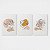 Trio Quadro Canvas Silhueta Flores - Imagem 1