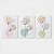 Trio Quadro Canvas Flor Minimalista - Imagem 1