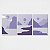 Trio Quadro Canvas Abstr Mar Montanha - Imagem 1