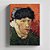 Quadro Canvas Self Portrait with Bandaged Ear and Pipe - Imagem 1