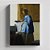 Quadro Canvas Woman in blue reading a letter - Imagem 1