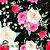 Sintético Emborrachado Floral Fundo Preto 50cm - Imagem 1