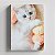 Quadro Canvas Gato Branco 30cmX45cm Borda Infinita CHASSI 2cm OUTLET - Imagem 1