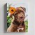 Quadro Canvas Cachorro Filhote com Flor 091 - Imagem 1