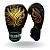 LUVA 16 OZ PU PRETA GOLD DOURADO | ADOMA - Imagem 1
