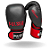 LUVA 12 OZ PRO COURO CINZA PULSER BORDADO VERMELHO - Imagem 1
