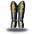 CANELEIRA DE MUAY THAI E KICKBOXING PRETA "P" DOURADO | 30 MM PU - Imagem 3