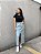Saia jeans midi clara - Imagem 1