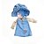 ROUPA DE BONECA METOO CAMPONESA RETRO VESTIDO AZUL MANGA LONGA - Imagem 1