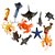 Kit Animais Marinhos com 12 Golfinho Tartaruga Carangueijo - Imagem 1