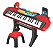 Piano Teclado Infantil Musical com Microfone e Banco - Imagem 2