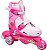 PATINS Infantil Triline Ajustável 30 a 33 Rosa com Kit Proteção - Imagem 4