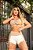 CJSH33004 - Conj. Short e Top Poliamida Capuccino&Bege com ajuste no comprimento - Imagem 1