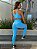 CJ34001 - Conj. Calça e Top Poliamida Brocado Azul Candy - Imagem 3