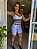 CJSH34003 - Conj. Short e Top Poliamida Brocado Branco com cinto fake - Imagem 1