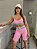 CJSH34004 - Conj. Short e Top Poliamida Brocado Rosa Candy com cinto fake - Imagem 3