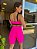 CJSH34005 - Conj. Short e Top Poliamida Brocado Pink com cinto fake - Imagem 1