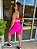 CJSH34006 - Conj. Short e Top Poliamida Brocado Rosa Seco com cinto fake - Imagem 2