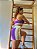 CJSH34009 - Conj. Short e Top Poliamida Suplex Empina BumBum Lilás/Creme - Imagem 3