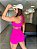 CJSH34011 - Conj. Short e Top Poliamida Brocado Empina BumBum Pink com ajuste no cós - Imagem 2
