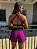 CJSH34017 - Conj. Short e Top Poliamida Brocado Roxo/Preto com ajuste na lateral - Imagem 2