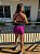 CJSH34017 - Conj. Short e Top Poliamida Brocado Roxo/Preto com ajuste na lateral - Imagem 3