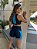 CJSH34019 - Conj. Short e Top Poliamida Brocado Empina BumBum Preto/Azul com bolso - Imagem 2