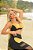 CJ36004 - Conj. Calça e Top Amarelo & Preto Empina BumBum Poliamida Suplex Canelado  com Tule - Imagem 4