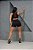 CJSH36005 - Conj. Short e Top Amarelo e Preto Poliamida Suplex com Tule - Imagem 4