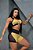 CJSH36005 - Conj. Short e Top Amarelo e Preto Poliamida Suplex com Tule - Imagem 2