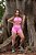 CJSH37002 - Conj. Short e Top Poliamida Canelado Rosa com ajuste lateral - Imagem 2