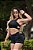 CJSH37007 - Conj. Short e Top Poliamida Suplex Black com Cós Drapeado e Bolso - Imagem 1