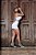 CJSH37015 - Conj. Short e Top Poliamida Brocado Branco com Bolso - Imagem 3