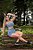 CJSH37017 - Conj. Short e Top Poliamida Brocado Azul com Bolso - Imagem 2