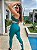 CJ38007 - Verde e Branco - Conj. Calça e Top Poliamida Suplex com Tule - Imagem 2