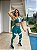 CJ38007 - Verde e Branco - Conj. Calça e Top Poliamida Suplex com Tule - Imagem 3