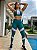 CJ38007 - Verde e Branco - Conj. Calça e Top Poliamida Suplex com Tule - Imagem 1