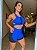 CJSH38004 - Azul Bic e Preto - Conj. Short e Top Poliamida Brocado com tule - Imagem 1