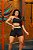 CJSH42002 - Conj. Short e Top Preto Poliamida Brocado - Imagem 7