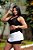 CJSS43001 - Conj. Saia Short e Top Poliamida Dry Fit Preto e Branco - Imagem 1