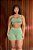 CJSH43002 - Conj. Short e Top Poliamida Canelado Verde - Imagem 1