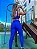 CJ39002 - Azul Royal - Conj. Calça e Top Poliamida Brocado - Imagem 2