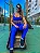 CJ39002 - Azul Royal - Conj. Calça e Top Poliamida Brocado - Imagem 3