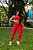 CJ44002 - Vermelho - Conj. Calça e Top Poliamida Brocado Levanta BumBum - Imagem 1